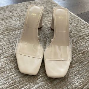 Zara Clear Strap Block Heels